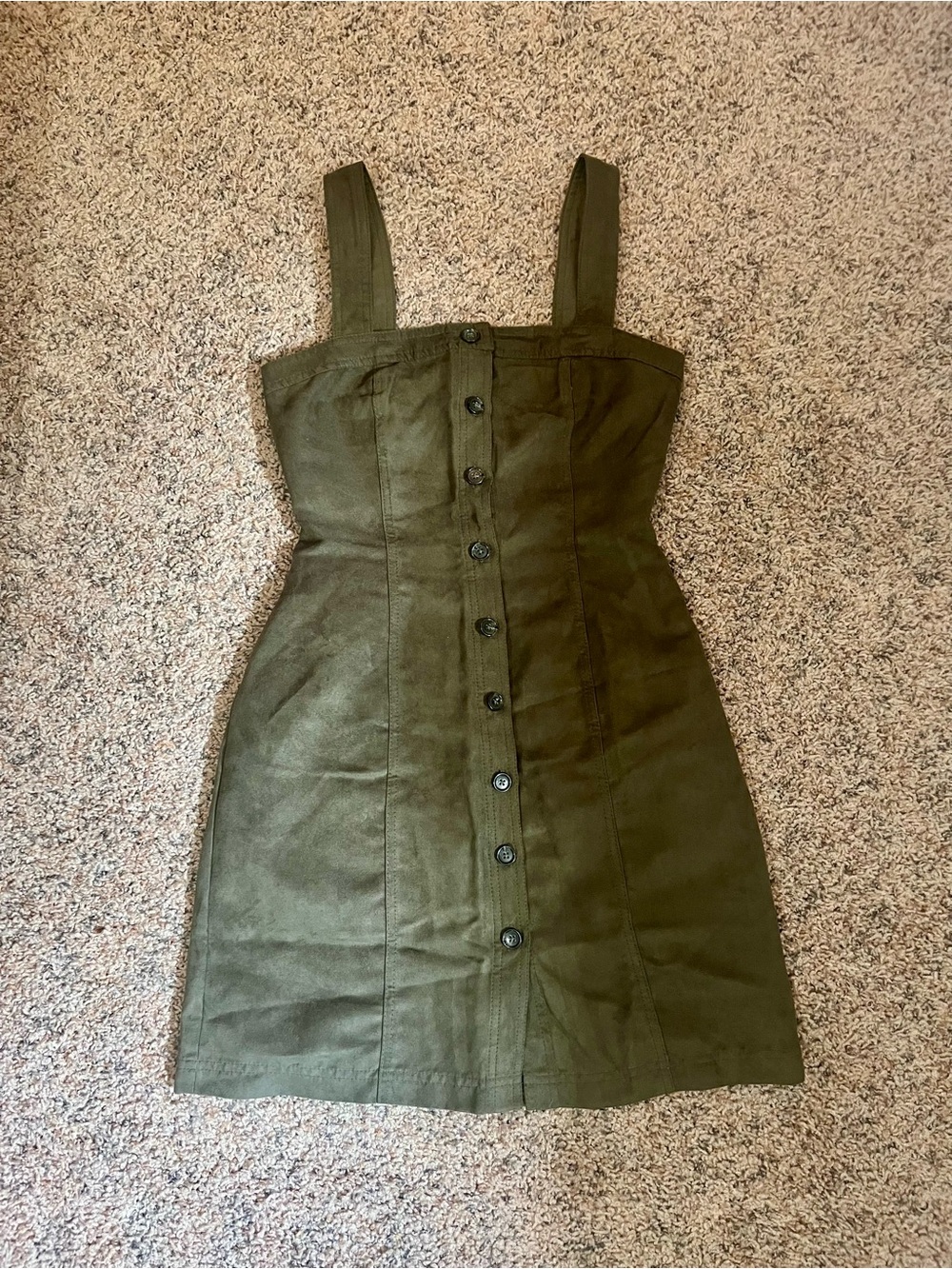 Banana Republic Olive Green Button-Front Mini Dress